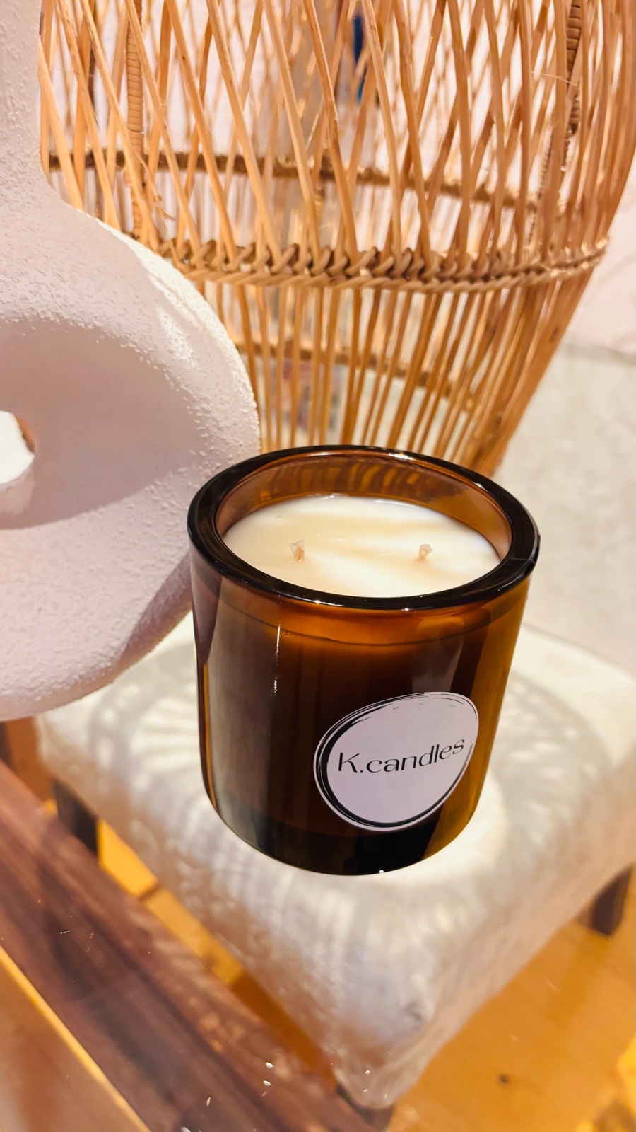 Sculptural decorative candles in various colours and shapes